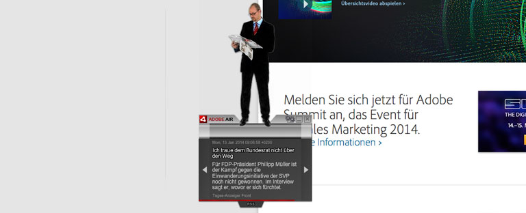 Liveticker/RSS Reader, Adobe